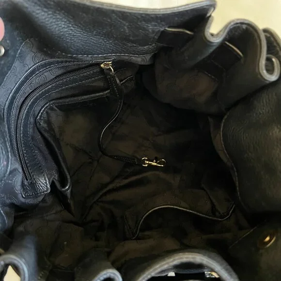 Michael Kors Black Leather Studded Shoulder Bag With Chain Detailing & Gold-Tone - Picture 3 of 7